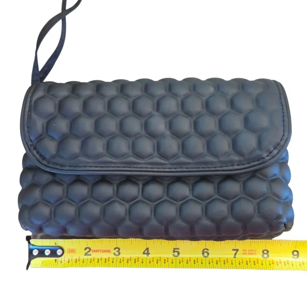 The Bump Bag Cosmetics Organizer Tri-fold Travel Clutch Black